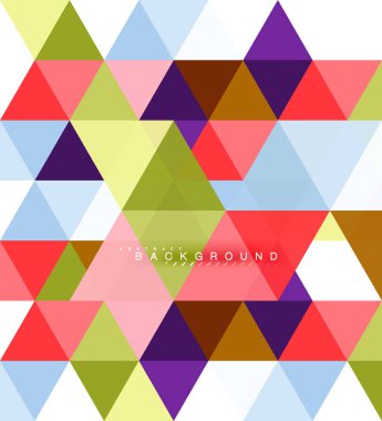 Çok renkli üçgenler arka plan, mozaik kavramı döşer.