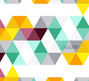 Çok renkli üçgenler arka plan, mozaik kavramı döşer.
