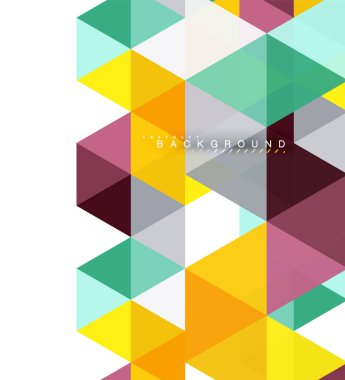 Çok renkli üçgenler arka plan, mozaik kavramı döşer.