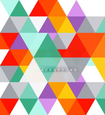 Çok renkli üçgenler arka plan, mozaik kavramı döşer.
