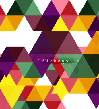 Çok renkli üçgenler arka plan, mozaik kavramı döşer.