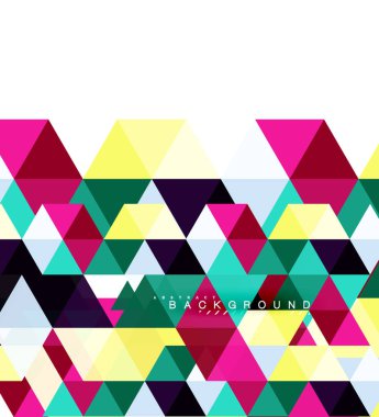 Çok renkli üçgenler arka plan, mozaik kavramı döşer.