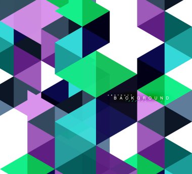 Çok renkli üçgenler arka plan, mozaik kavramı döşer.