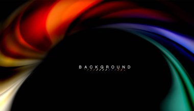 Sıvı renk arka plan, siyah, renkli mermer veya plastik dalga doku zemin, çok renkli şablonu için iş veya teknoloji sunu veya web broşür kapak üzerinde sıvı tasarım bükülmüş