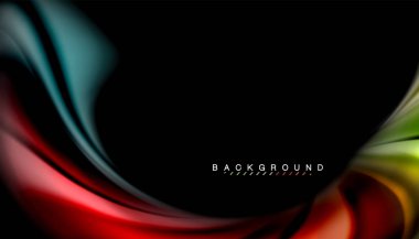 Sıvı renk arka plan, siyah, renkli mermer veya plastik dalga doku zemin, çok renkli şablonu için iş veya teknoloji sunu veya web broşür kapak üzerinde sıvı tasarım bükülmüş