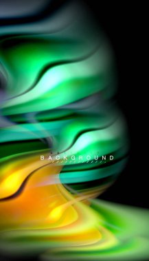 Sıvı renk arka plan, siyah, renkli mermer veya plastik dalga doku zemin, çok renkli şablonu için iş veya teknoloji sunu veya web broşür kapak üzerinde sıvı tasarım bükülmüş