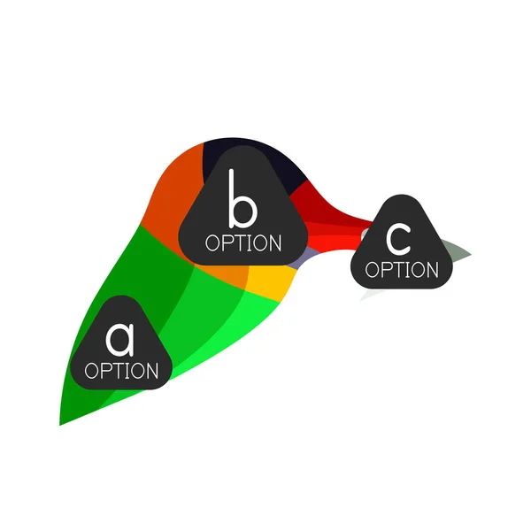 Abstrakta färgglada geometriska alternativet infographics formgivningsmall med prov abc alternativ. Abstrakt bakgrund för affär presentation eller information banner — Stock vektor