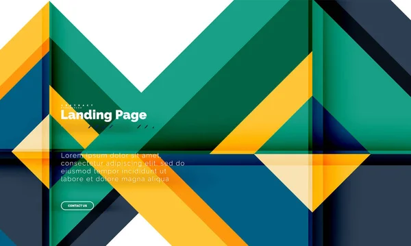 Forma quadrada fundo abstrato geométrico, modelo de web design de landing page — Vetor de Stock