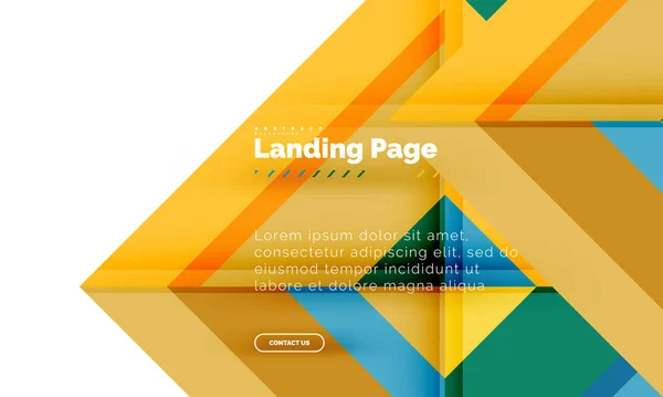 Vierkante vorm geometrische abstracte achtergrond, landing page web ontwerpsjabloon — Stockvector