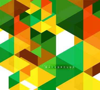 Çok renkli üçgenler arka plan, mozaik kavramı döşer.