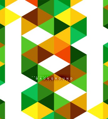 Çok renkli üçgenler arka plan, mozaik kavramı döşer.