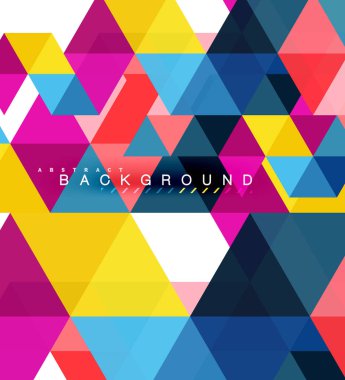 Çok renkli üçgenler arka plan, mozaik kavramı döşer.