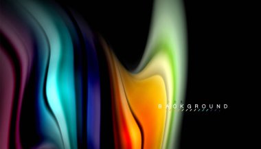 Sıvı renk arka plan, siyah, renkli mermer veya plastik dalga doku zemin, çok renkli şablonu için iş veya teknoloji sunu veya web broşür kapak üzerinde sıvı tasarım bükülmüş