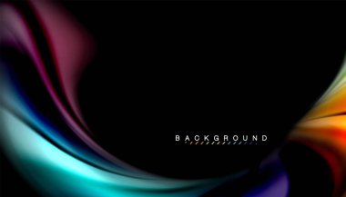 Sıvı renk arka plan, siyah, renkli mermer veya plastik dalga doku zemin, çok renkli şablonu için iş veya teknoloji sunu veya web broşür kapak üzerinde sıvı tasarım bükülmüş