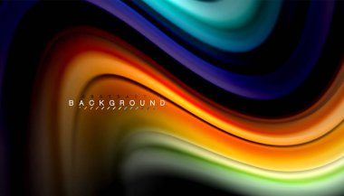 Sıvı renk arka plan, siyah, renkli mermer veya plastik dalga doku zemin, çok renkli şablonu için iş veya teknoloji sunu veya web broşür kapak üzerinde sıvı tasarım bükülmüş