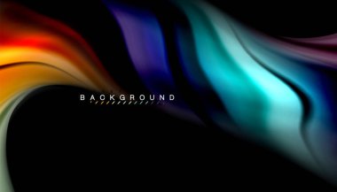 Sıvı renk arka plan, siyah, renkli mermer veya plastik dalga doku zemin, çok renkli şablonu için iş veya teknoloji sunu veya web broşür kapak üzerinde sıvı tasarım bükülmüş