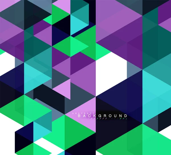 Mehrfarbige Dreiecke abstrakter Hintergrund, Mosaikfliesen-Konzept — Stockvektor