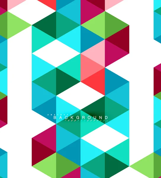 Triangles multicolores fond abstrait, concept de carreaux de mosaïque — Image vectorielle