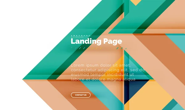 Forma cuadrada fondo abstracto geométrico, plantilla de diseño web de landing page — Vector de stock