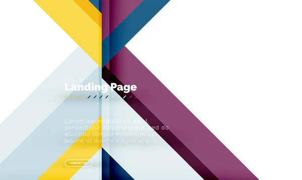 Forma quadrada fundo abstrato geométrico, modelo de web design de landing page — Vetor de Stock