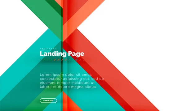 Forma quadrada fundo abstrato geométrico, modelo de web design de landing page — Vetor de Stock