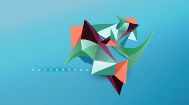 Arka plan - geometrik origami stil şekil kompozisyon, üçgen düşük poli tasarım konsepti. Renkli şık minimalist resimde