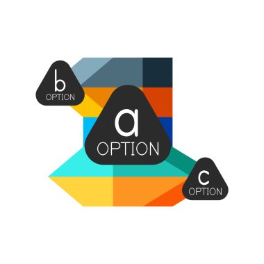 Soyut renkli geometrik seçeneği infographics tasarım şablonu örnek abc seçenekleri ile. Arka plan iş sunu veya bilgi afiş için