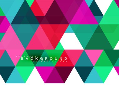 Çok renkli üçgenler arka plan, mozaik kavramı döşer.