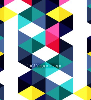 Çok renkli üçgenler arka plan, mozaik kavramı döşer.