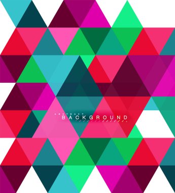 Çok renkli üçgenler arka plan, mozaik kavramı döşer.