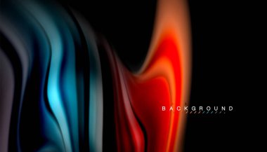 Sıvı renk arka plan, siyah, renkli mermer veya plastik dalga doku zemin, çok renkli şablonu için iş veya teknoloji sunu veya web broşür kapak üzerinde sıvı tasarım bükülmüş