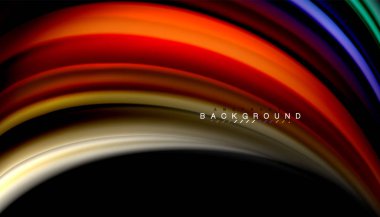 Sıvı renk arka plan, siyah, renkli mermer veya plastik dalga doku zemin, çok renkli şablonu için iş veya teknoloji sunu veya web broşür kapak üzerinde sıvı tasarım bükülmüş