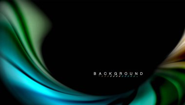 Sıvı renk arka plan, siyah, renkli mermer veya plastik dalga doku zemin, çok renkli şablonu için iş veya teknoloji sunu veya web broşür kapak üzerinde sıvı tasarım bükülmüş