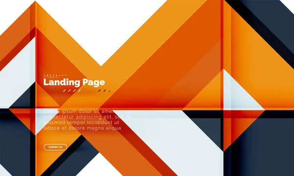 Forma quadrada fundo abstrato geométrico, modelo de web design de landing page — Vetor de Stock