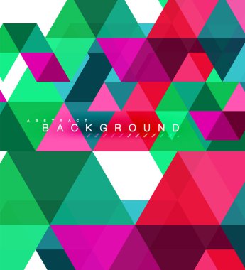 Çok renkli üçgenler arka plan, mozaik kavramı döşer.