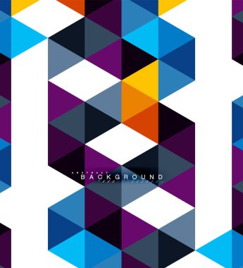 Çok renkli üçgenler arka plan, mozaik kavramı döşer.