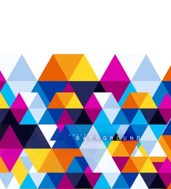 Çok renkli üçgenler arka plan, mozaik kavramı döşer.