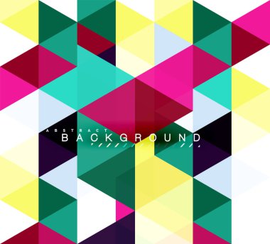 Çok renkli üçgenler arka plan, mozaik kavramı döşer.