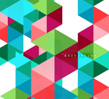 Çok renkli üçgenler arka plan, mozaik kavramı döşer.