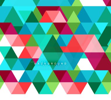 Çok renkli üçgenler arka plan, mozaik kavramı döşer.