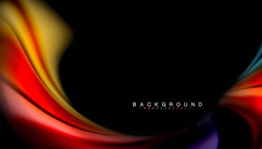 Sıvı renk arka plan, siyah, renkli mermer veya plastik dalga doku zemin, çok renkli şablonu için iş veya teknoloji sunu veya web broşür kapak üzerinde sıvı tasarım bükülmüş