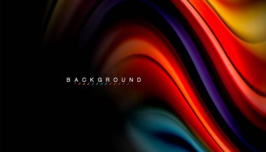 Sıvı renk arka plan, siyah, renkli mermer veya plastik dalga doku zemin, çok renkli şablonu için iş veya teknoloji sunu veya web broşür kapak üzerinde sıvı tasarım bükülmüş