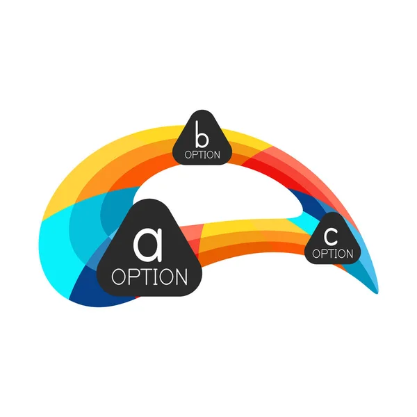 Astratto colorato modello di progettazione infografica opzione geometrica con opzioni abc campione. Sfondo astratto per la presentazione aziendale o banner informativo — Vettoriale Stock