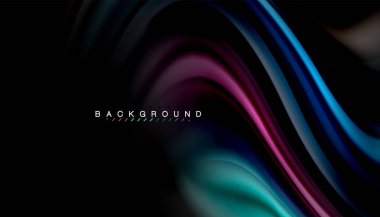 Sıvı renk arka plan, siyah, renkli mermer veya plastik dalga doku zemin, çok renkli şablonu için iş veya teknoloji sunu veya web broşür kapak üzerinde sıvı tasarım bükülmüş