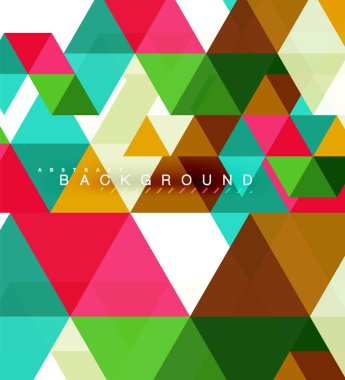 Çok renkli üçgenler arka plan, mozaik kavramı döşer.