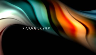 Sıvı renk arka plan, siyah, renkli mermer veya plastik dalga doku zemin, çok renkli şablonu için iş veya teknoloji sunu veya web broşür kapak üzerinde sıvı tasarım bükülmüş