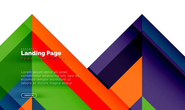 Forma quadrada fundo abstrato geométrico, modelo de web design de landing page — Vetor de Stock