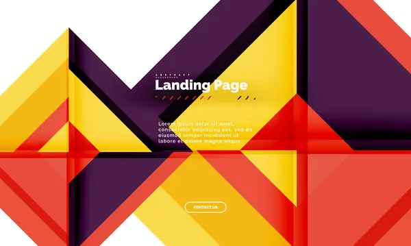 Quadratische Form geometrisch abstrakt Hintergrund, Landing Page Web-Design-Vorlage — Stockvektor