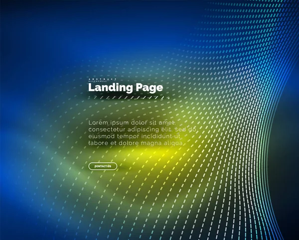 Neon glowing background for landing page — Stock Vector