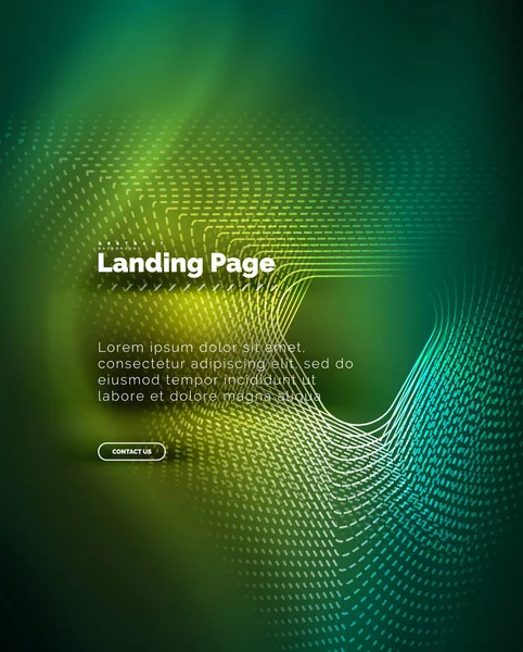 Fondo luminoso de neón para landing page — Vector de stock